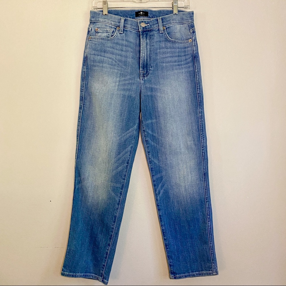 7 for All Mankind High Waist Cropped Straight Jeans 29